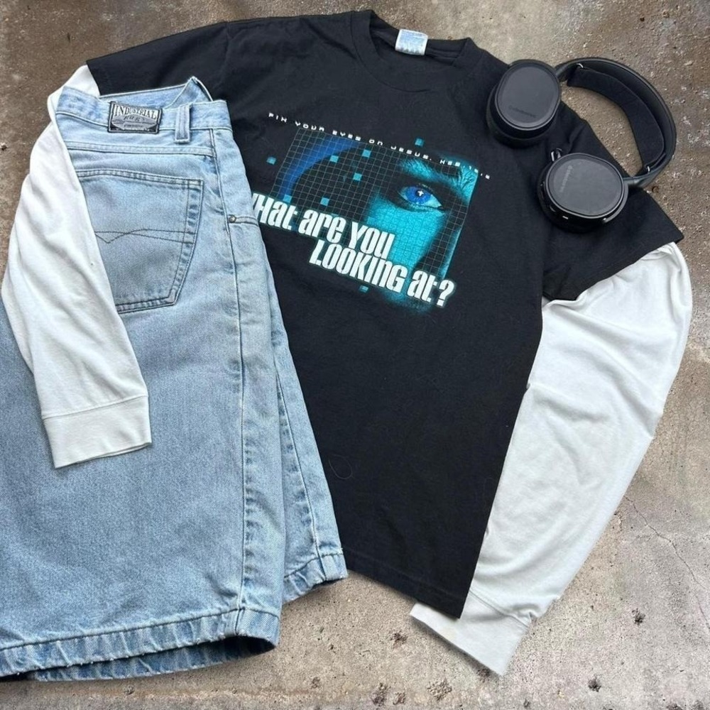 Y2K What Are You Looking At Vintage Jesus Tee Summertime God Religion Grunge